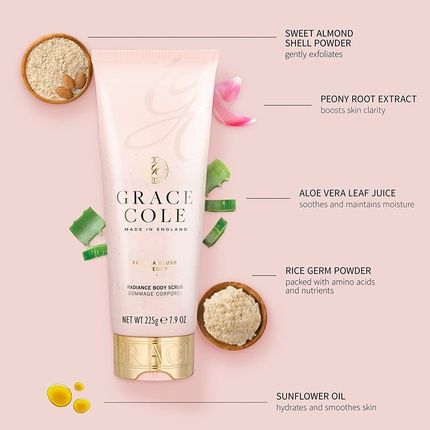 Grace Cole Vanilla Blush & Peony Body Scrub 238Ml - Image 3