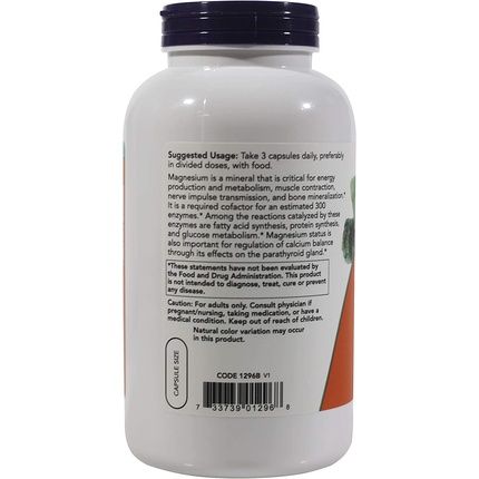 Now Magnesium Citrate 400Mg 240 Veg Capsules - Image 3