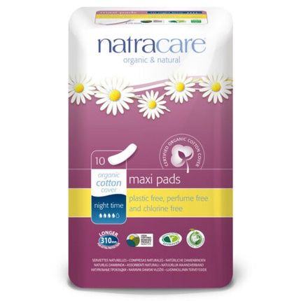 Natracare Maxi Pads Night Time 10 Pads