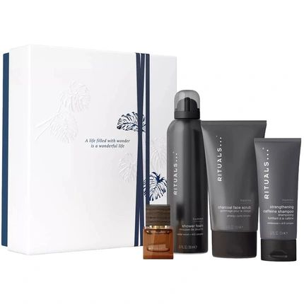Rituals The Ritual Of Homme Medium 2025 Eau De Parfum 15 Ml With Shower Gel Foam 200 Ml Shampoo 70 Ml And Charcoal Facial Peel 125 Ml