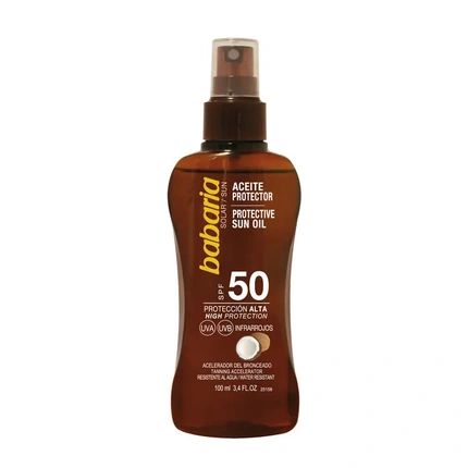 Babaria Protective Sun Oil Spf 50 With Tahitian Monoi Oil 100Ml