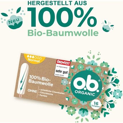 O.B. Organic Normal Tampons - Made From 100% Organic Cotton - Image 3