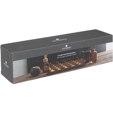 Atmosphera Glass Infinity Candle Holder 34 X 82 Cm Black - Pack Of 5