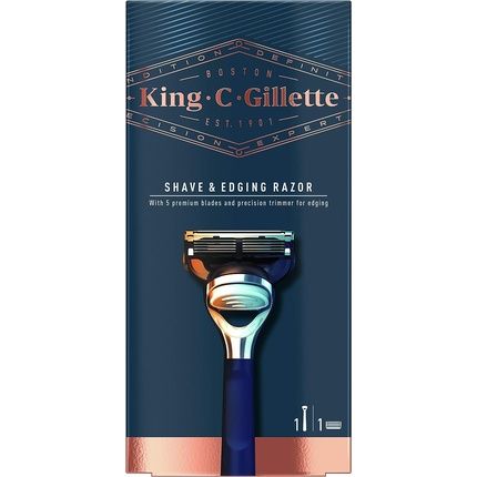 King C. Gillette Shave And Edging Razor For Men With Precision Trimmer Gift Set