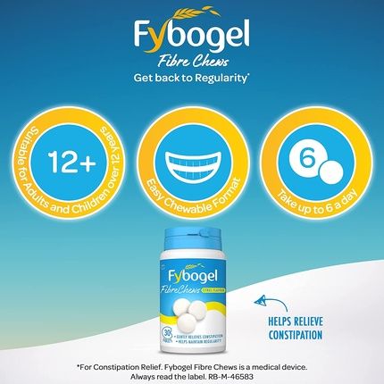 Fybogel Fibre Chews Citrus Flavour Chewable Fibre Tablets 30 Tablets - Image 3