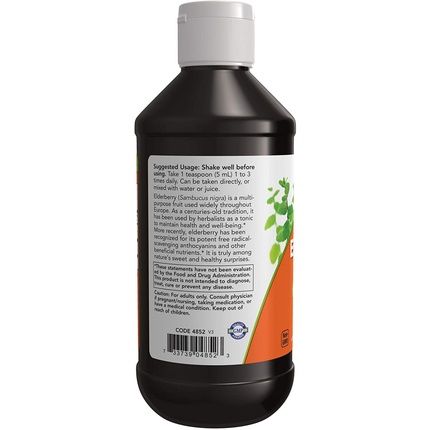 Elderberry Liquid, 8 Fl Oz 237 Ml - Now Foods - Qty 1 - Image 3