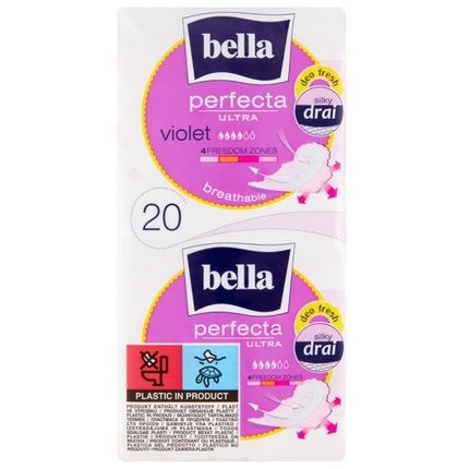 Bella Perfecta Ultra Violet Winged Sanitary Pads - 20 Count