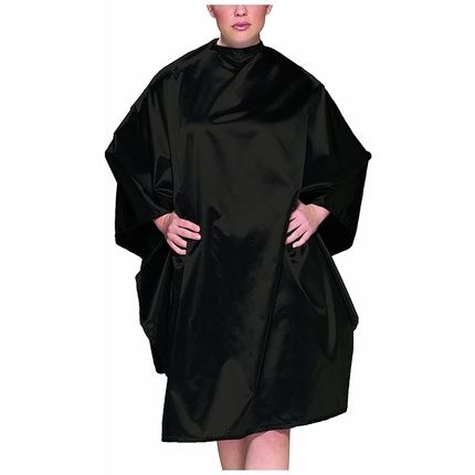 Olivia Garden Charm Washing And Grooming Cape With Double Hook Closure Black