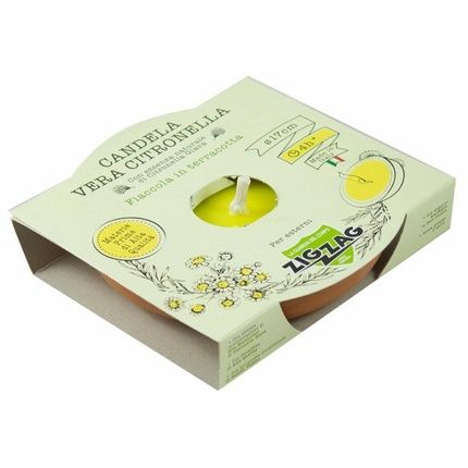 Citronella Candle In Coccio 17 Cm Zig Zag