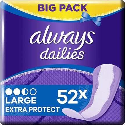 فوط صحية يومية من أولويز دايليز ذات حماية إضافية كبيرة مع مادة ماصة، عدد 52 قطعة