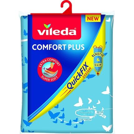 Vileda Comfort Plus Ironing Board Cover For Steam Iron Station, 3 Layers, Quick-Fix