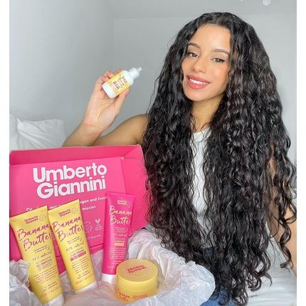 Umberto Giannini Coily Banana Butter Repair + Restore Vegan Leave-In Conditioner Cruelty Free 97% Natural Hydrating Styling Cream 200G - Image 3