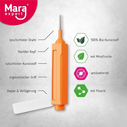 Interdental Brushes Iso 1 Orange For Dental Care - Pack Of 8 - Image 3