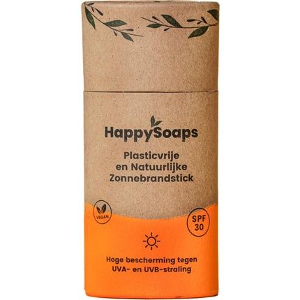 Happysoaps Sunscreen Stick Spf 30 - High Uva And Uvb Protection - Suitable For Children - With Mineral Filters - 100% Plastic Free, Vegan & Natural - 50Gr