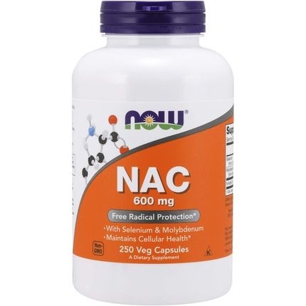Now Supplements Nac 600Mg With Selenium And Molybdenum 250 Veg Capsules