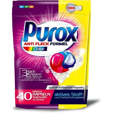Purox Color Wash Caps 40 Wash Loads 2 Chambers