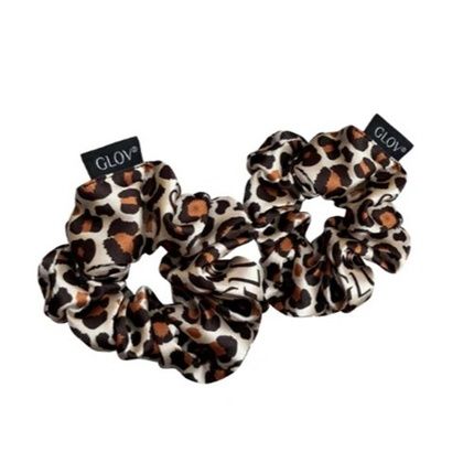 Glov Satin Scrunchies Satin Hair Ties M Cheetah 2 Pieces