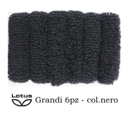 Lotus Hair Elastics In Sponge Black Large