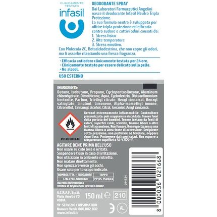Infasil Neutro Deodorant Spray Triple Protection 150Ml - Image 3