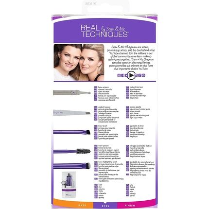 Real Techniques Brow Makeup Brush Set With Tweezers - Image 3