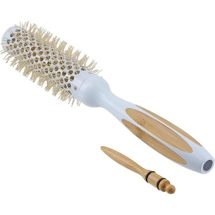 T4B Ilu Bamboom Styling Detangling Eco Friendly Natural Bamboo Round Volume Color Hairbrush For Professional Hairdressers All Hair Types And Lengths 25Mm 0.98 Inch