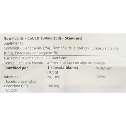 Now Foods Coq10 Cardiovascular Health 100Mg 50 Softgels - Image 3