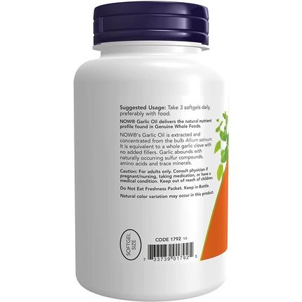 Now Garlic Oil 1500Mg Softgels - 250 Count - Image 3