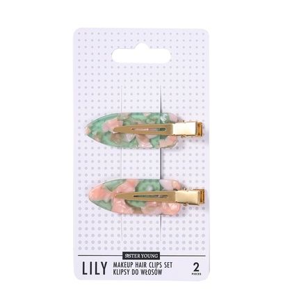 Lily Hair Clips For Makeup Pink Coffee 2 Pieces