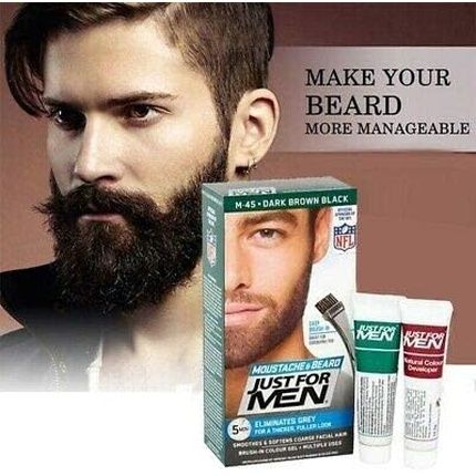 Just For Men Brushin Gel Moustache & Beard M45 Dark Brown 1 Count - Image 3