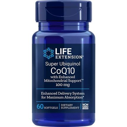 Life Extension Super Ubiquinol Coq10 With Enhanced Mitochondrial Support 60 Softgels 100Mg