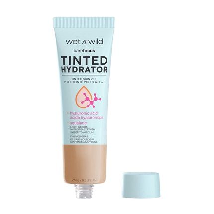 Wet N Wild Bare Focus Tinted Skin Perfector Moisturizing Fluid With Hyaluronic Acid Medium Tan 27Ml