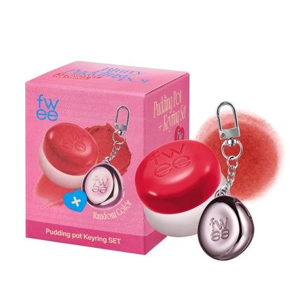 Fwee Blurry Pudding Pot Keychain Set - Airbrushed Blush & Buildable Lip