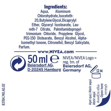 Nivea Black & White Invisible Silky Smooth Roll On Deodorant 50Ml 160G