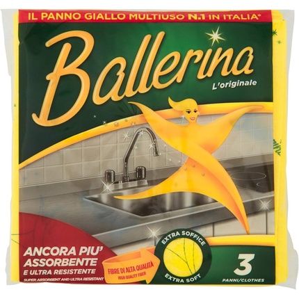 Ballerina Yellow Cloth Super Absorbent And Versatile 3 Rolls