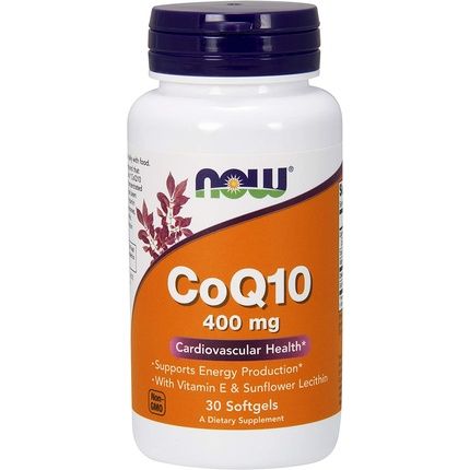 Now Foods Coenzyme Q10 With Vitamin E And Lecithin 400Mg 30 Capsules