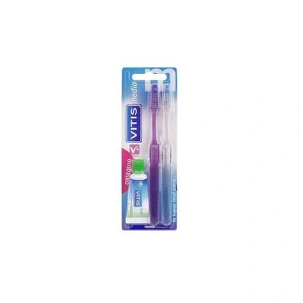 Vitis Dentaid Duplo Medium Toothbrush - Pack Of 2