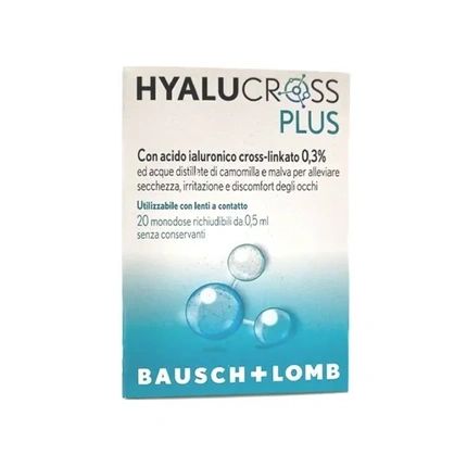 Bausch + Lomb Hyalucross Plus Multifunctional Eye Drops - 20 Single-Dose Vials