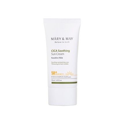 Mary&May Cica Soothing Sun Cream Spf50+ Pa++++ 50Ml Korean Sunscreen Face Vegan Daily Care