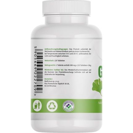 Ginkgo Biloba Extract 120Mg 120 Tablets For Memory And Concentration