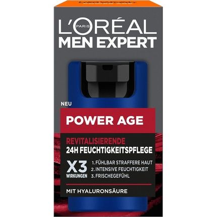 L'Oreal Men Expert Face Care Against Wrinkles Anti-Ageing Moisturiser For Men With Hyaluronic Acid 50Ml