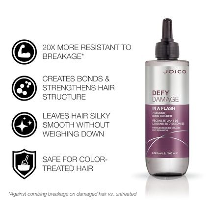 Joico Defy Damage In A Flash 7-Second Bond Building Hair Treatment With Liquid Keratin 7.1 Fl Oz - Image 3