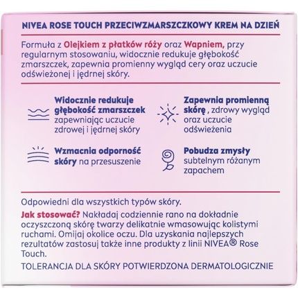 Nivea Rose Touch Anti-Wrinkle Day Face Cream 50Ml - Image 3