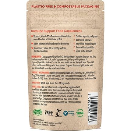 Together Health Immune System Complex With Vitamin C, Zinc, Selenium & Live Cultures 30 Vegan Vegecaps