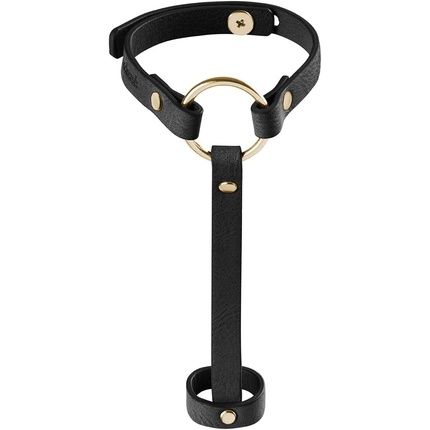 Bijoux Indiscrets Maze Hand Bracelet Harness Vegan Leather For Wrist And Fingers Black