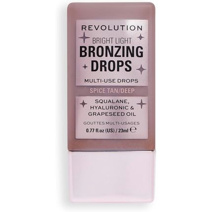 Makeup Revolution Bright Light Bronzing Drops With Hyaluronic Acid Sun-Kissed Finish Deep Bronze Spice 23Ml
