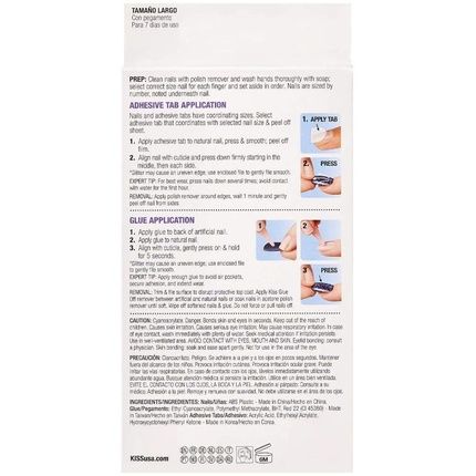 Kiss Voguish Fantasy Chillout Long Length Gel Nail Kit With Adhesive Tabs, Glue, Manicure Stick, And Mini File - 28 Nails - Image 3