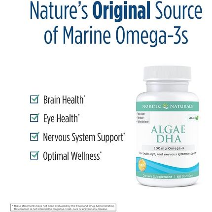 500 ملغ من طحالب أوميجا 3 Dha، 60 كبسولة هلامية