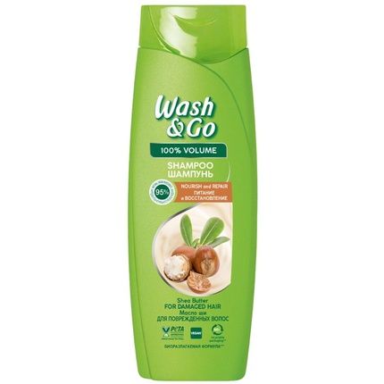 Wash And Go Wash&Go Shea Butter Shampoo For Damaged Hair Nourishment And Repair 360Ml