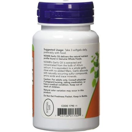 Now Triple Strength Garlic Oil 1500Mg 100 Softgels