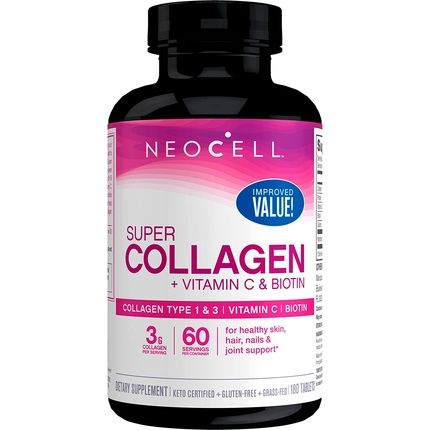 Neocell Super Collagen Peptides With Vitamin C And Biotin 180 Tablets
